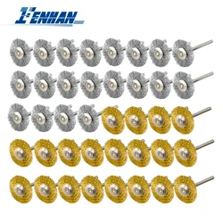 Tarcza stalowa szczotka druciana 40 szt. Tarcza koła do polerowania metalu do narzędzi obrotowych Dremel szczotka druciana do wiertarki 41x3mm szczotka ściągająca