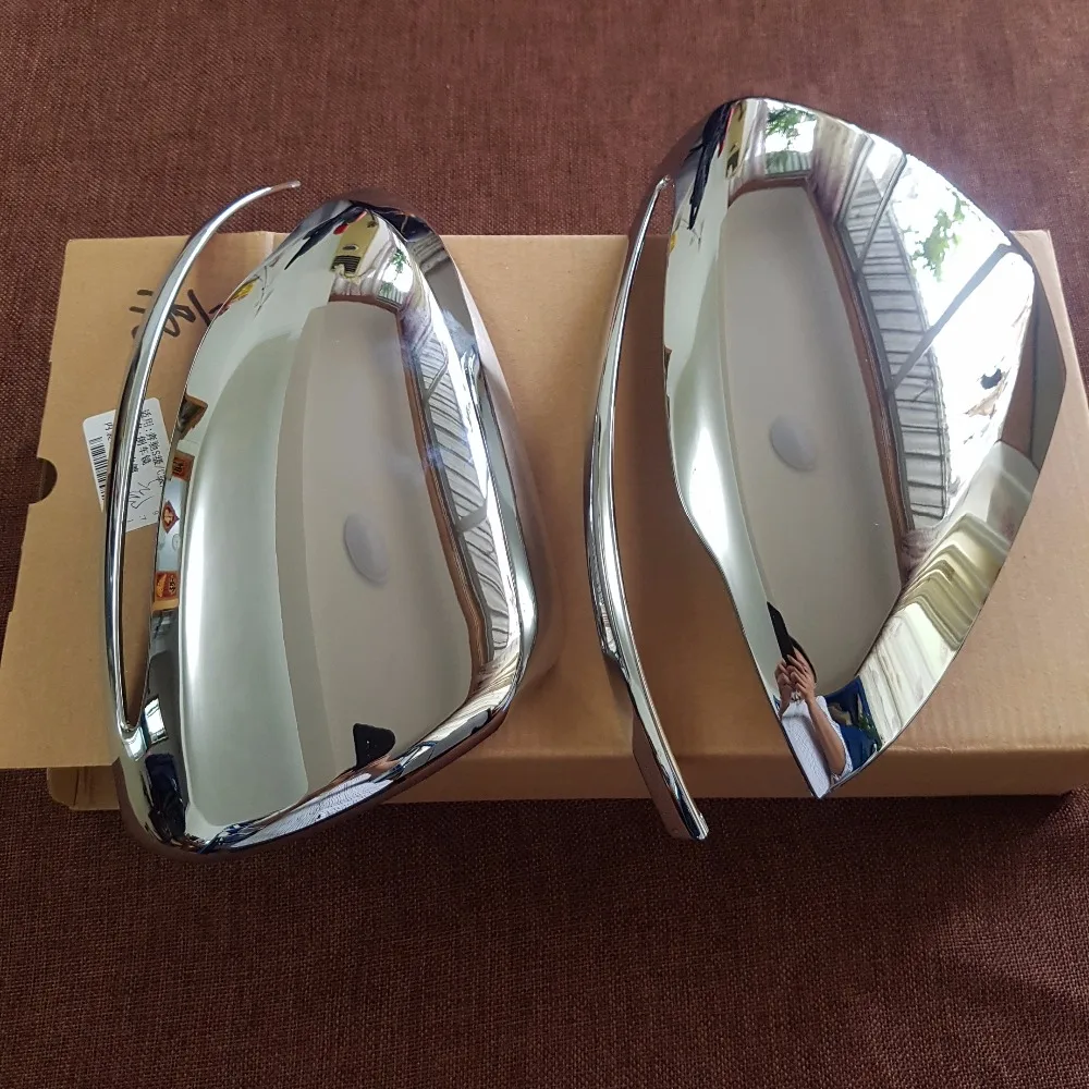 2x Chrome Silver Mirror Cover Tirms For Mercedes Benz 2017 E200 E300 E Class W213 LHD.