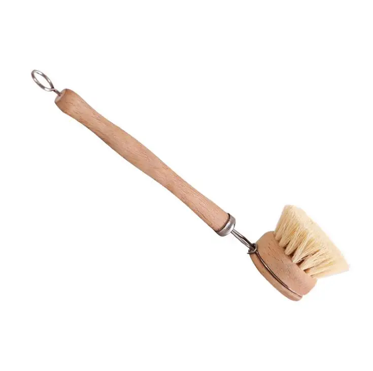 100pcs Natural Beech Cleaning Brush Wooden Long Handle Washing Brushes Kitchen Cleaning Tool For Dish Bottle Pot SN3182