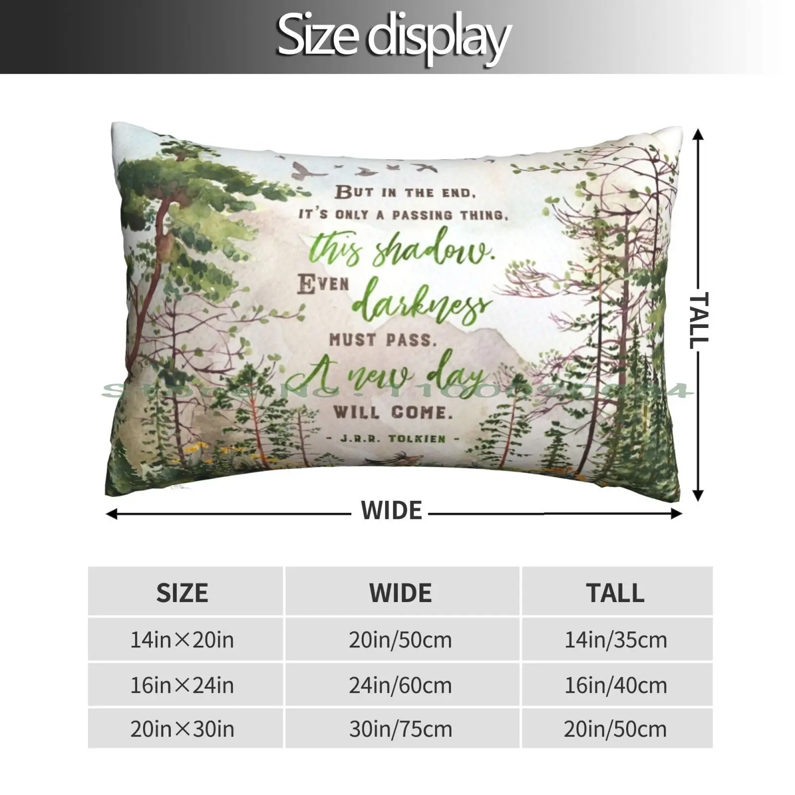 But In The End Pillow Case 20x30 50*75 Sofa Bedroom Nature Watercolor Trees Forest Wood Greenery Scenery Leaves Quotes Books