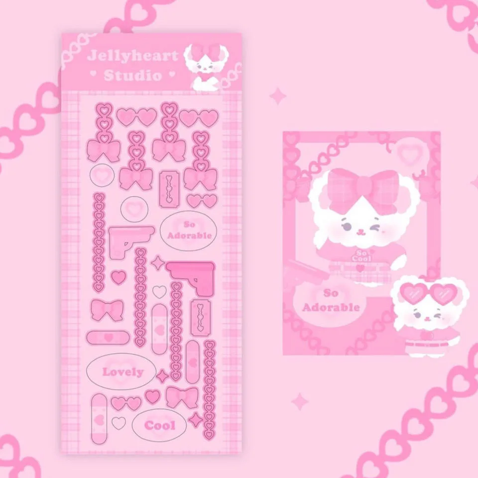 Korean Ins Kawaii Pink Sticker Idol Card Deco Photo Album Scrapbooking Stationery Christmas Decoration Stickers Art Supplies