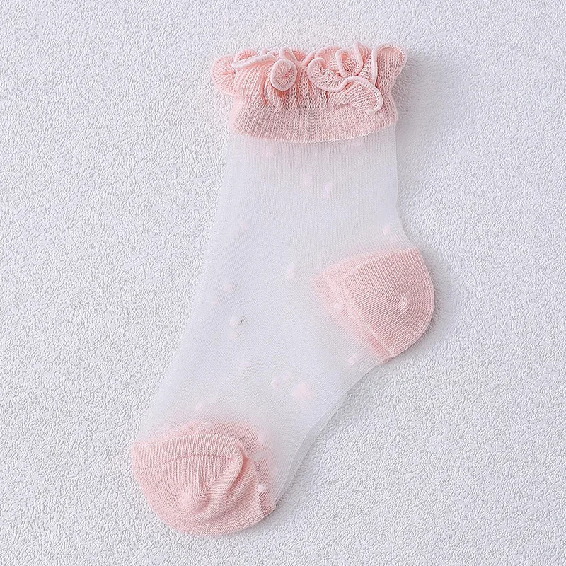 New Arrivals Spring Summer Baby Girls Lace Socks Fashion Ultra-thin Lace Invisible Kids Socks Princess Crystal Sheer Socks