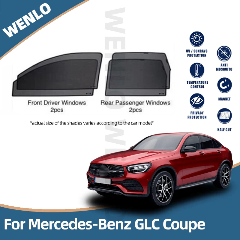 Magnetic Car Side Window Sunshade For Mercedes Benz GLC Coupe Class Auto Curtain Sun Visor Accessories