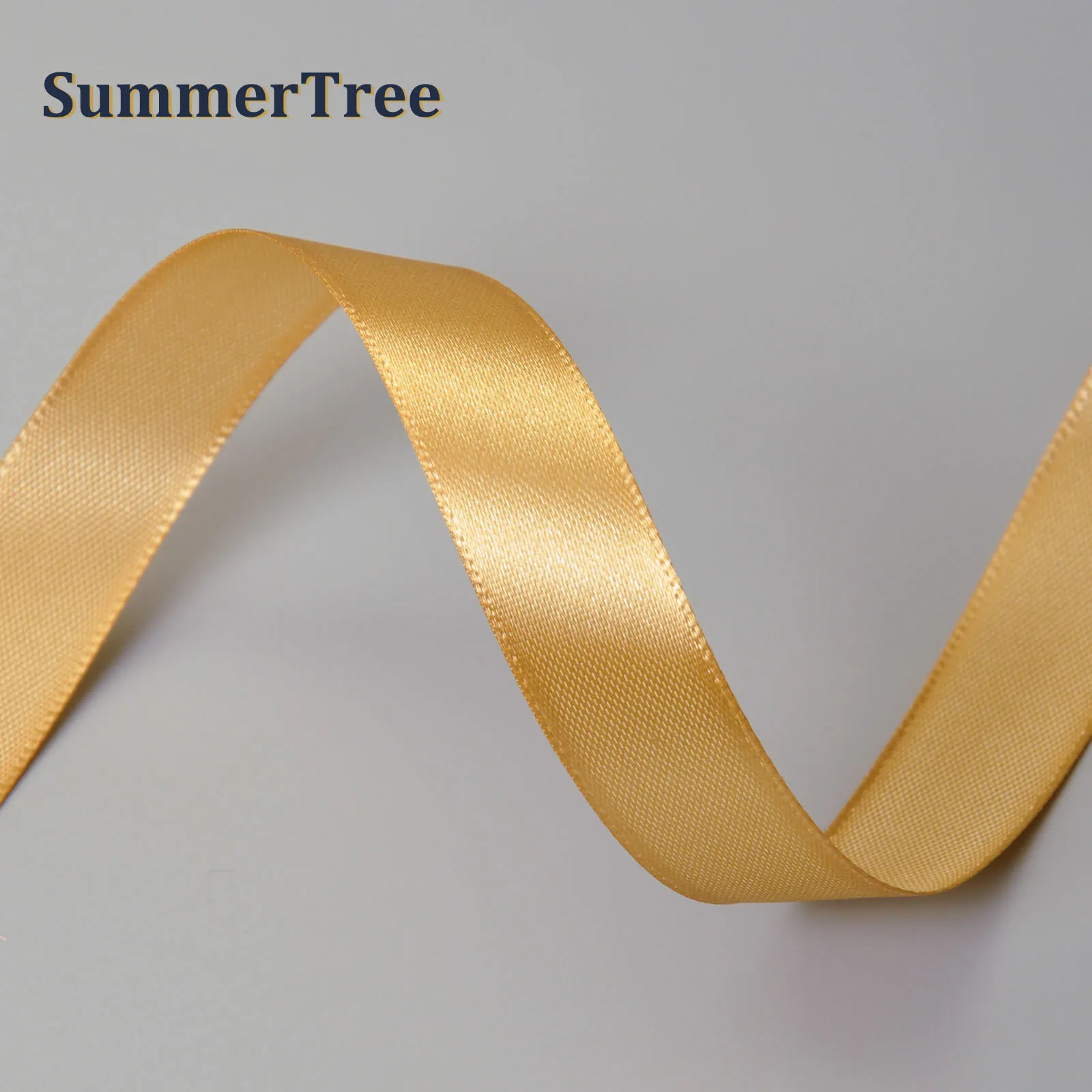 25 Yards Gold Silk Satin Ribbon Gift Wrapping Bow Wedding Party Decoration Christmas New Year Apparel Sewing Fabric Ribbon