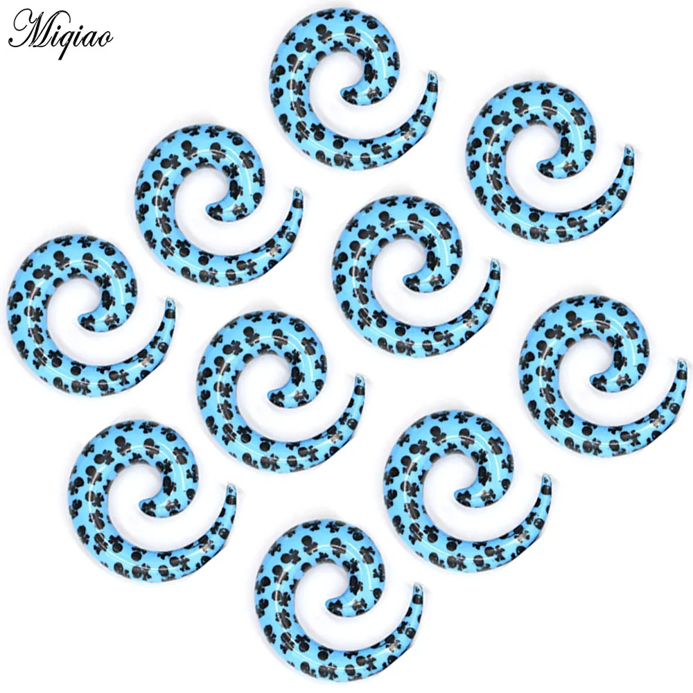 Miqiao 2 Pcs Hot Selling European and American Alternative Jewelry Acrylic Snail Pinna Ear Expander Punk Earplug Gauge