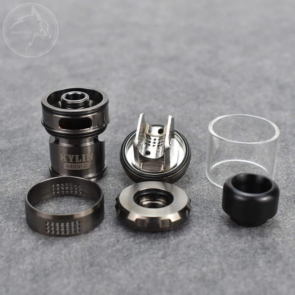 Kylin Mini V2 RTA Atomizzatore 316ss Bobina singola 3 ml/5 ml capacità 24,4 mm Serbatoio per sigaretta elettronica ricostruibile con filettatura 510 vs Zeus rta X Mesh