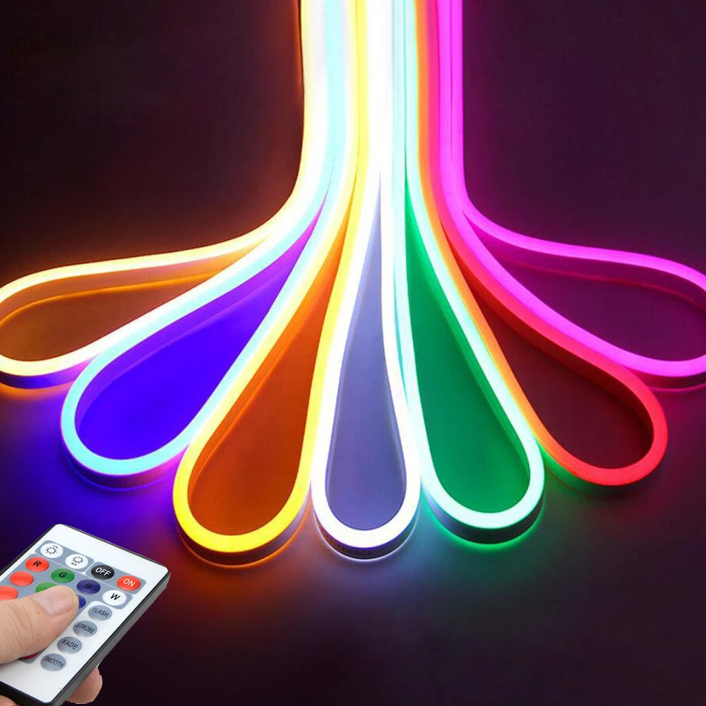 

AC220V Neon LED Strip Light RGB/ Red /Green /Blue /White 120LEDs/m Waterproof Flexible Cuttable Silicone Tube backlight Lamp