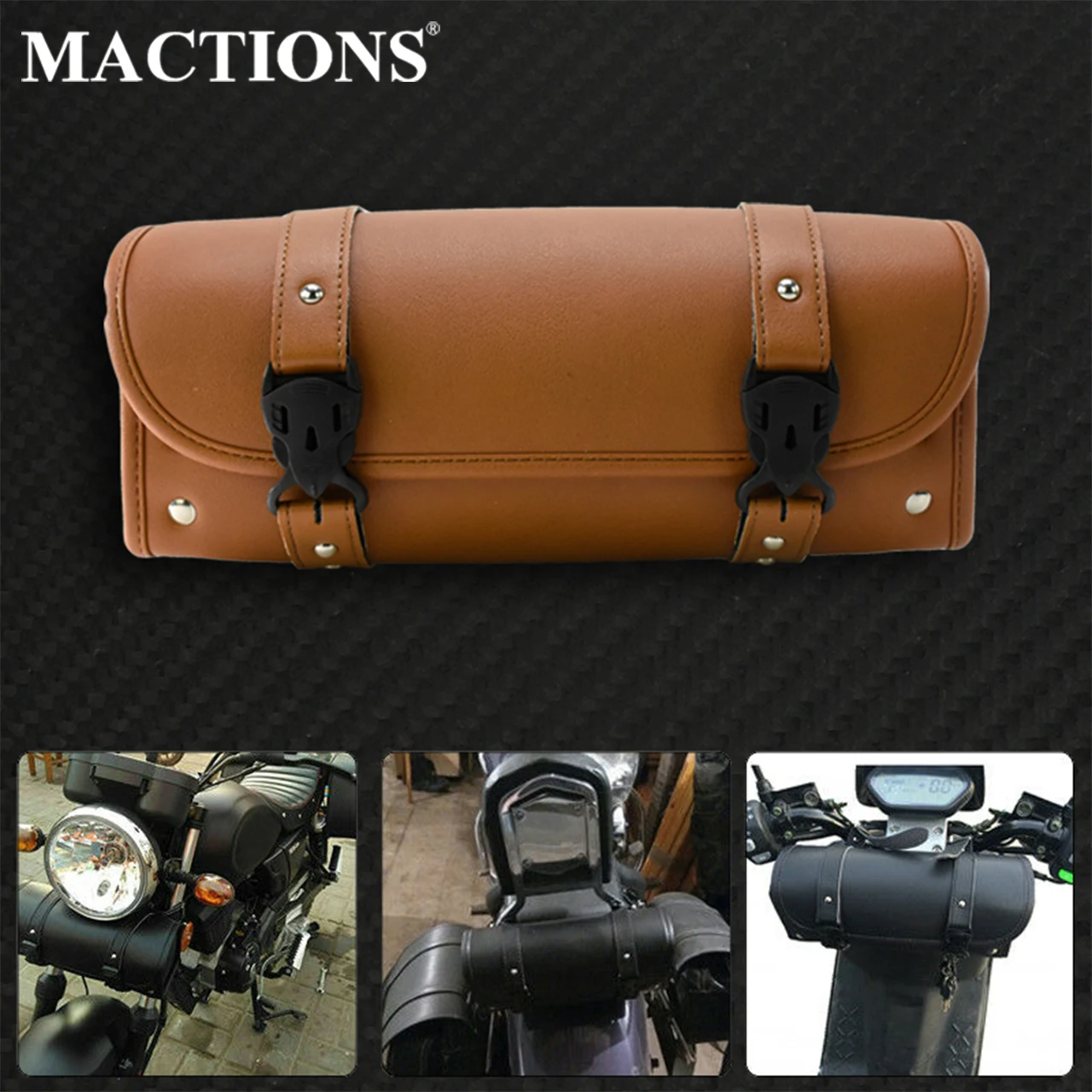 Motorcycle Saddle Tool Tail Storage Bags Universal Luggage Saddlebags Brown For Harley Softail For Ducati For Suzuki For Yamaha