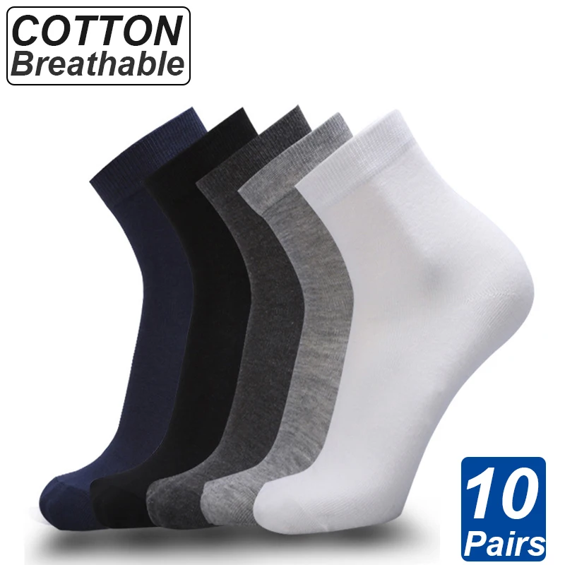 10 Pairs / Lot Men\'s Cotton Socks High quelity New styles Black Business Socks Breathable Autumn Winter for Male size(39-46)