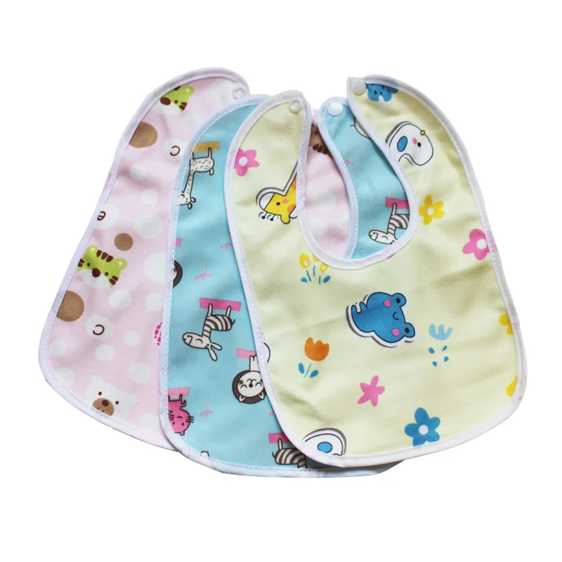 Special Bib Snap Waterproof Bib Super Soft Baby Bib Cartoon Pattern Newborn Crystal Velvet Saliva Towel Random Color