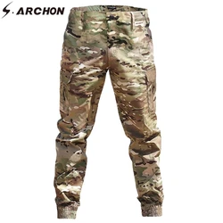 S.archon Men Fashion Streetwear Casual Camouflage Jogger Pants Tactical Military Trousers Men Cargo Pants for Droppshipping