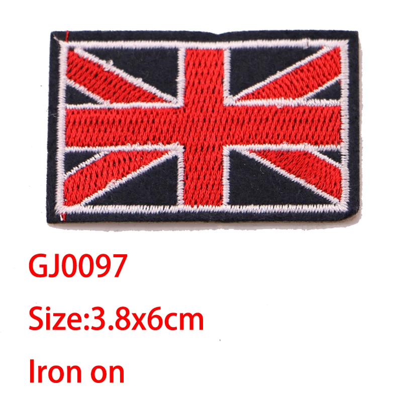 Cartoon Decorative Slogan British Flag Medal Icon Embroidered Applique Patches For DIY Iron on Badges Stickers on a backpack