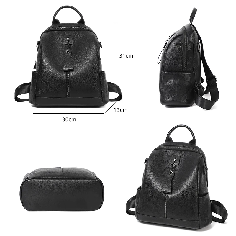 100% Soft Genuine Leather Backpacks Women Fashion Backpack High Quality Ladies Daily Casual Travel Bags Knapsack Schoolbag Grils