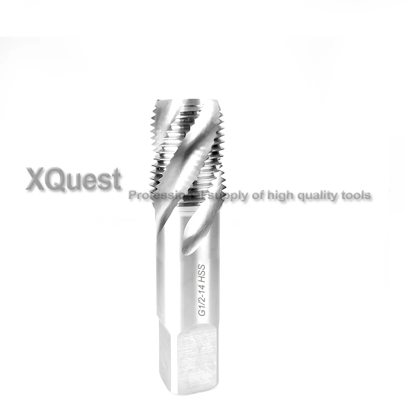 

XQuest HSS Spiral Flute Pipe Thread tap G 1/8 1/4 3/8 3/4 1/2 Machine Spiral Flutes pipe taps G1/8-28 G1/4-19 G1/2-14 G3/8-19