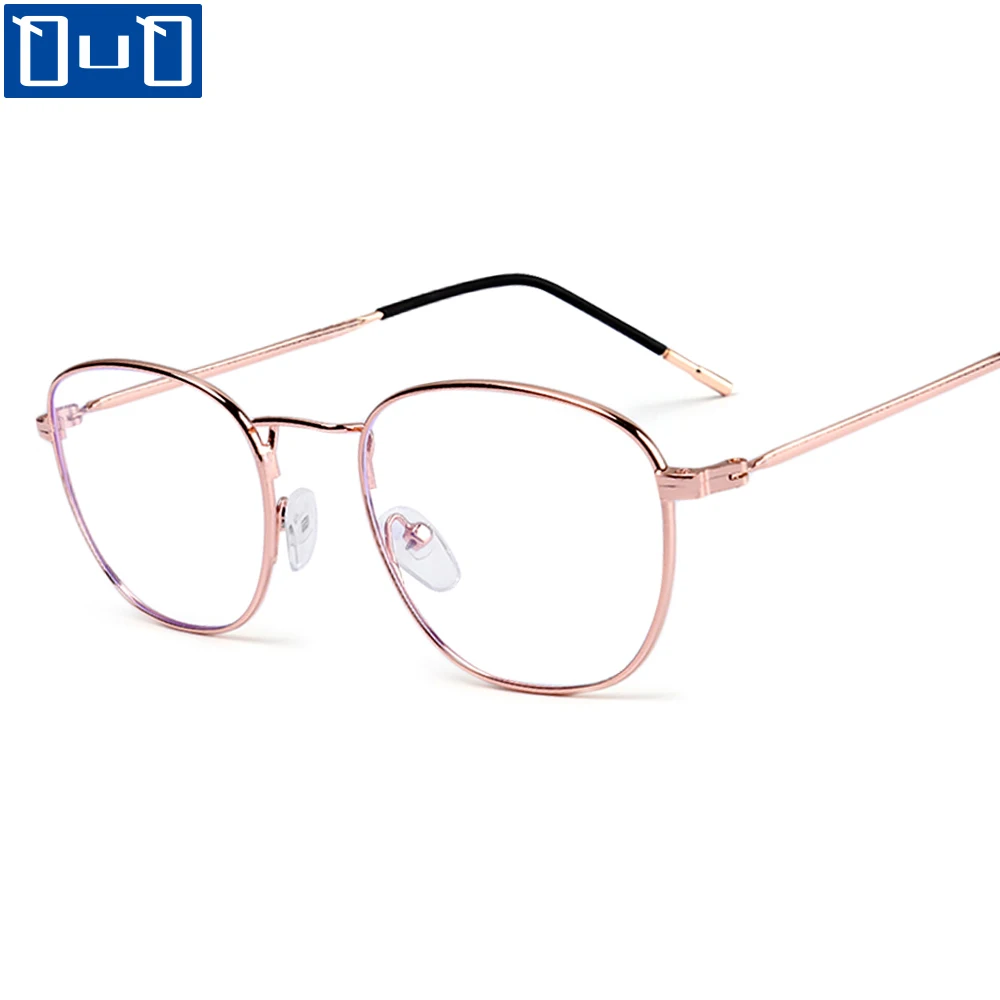 Qutzzmnd Ultralight Metal Anti Blue Light Glasses Women Men Vintage Eyeglasses Eye Protection Blue Ray Blocking Computer Goggles