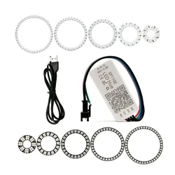 WS2812B Led 8/16/24/35/45Leds Pixel SP110E Controller Kit Gyverlamp RGB Ring Individul AddressabIe WS2812 IC BuiIt-in Lights