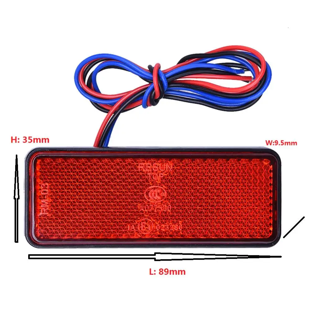 24LED Motorcycle Reflector Tail Brake Turn Signal Light Lamp Rectangle Car/ATV LED Reflectors/Truck Side Warning Lights