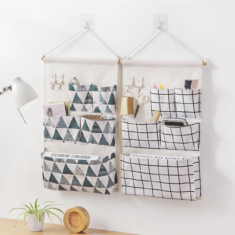 

Organizer More Grid Wall Mounted Wardrobe Cosmetic Closet Toy Storage Bags Student Dormitory Bedroom Behind The Door Hanging Bag