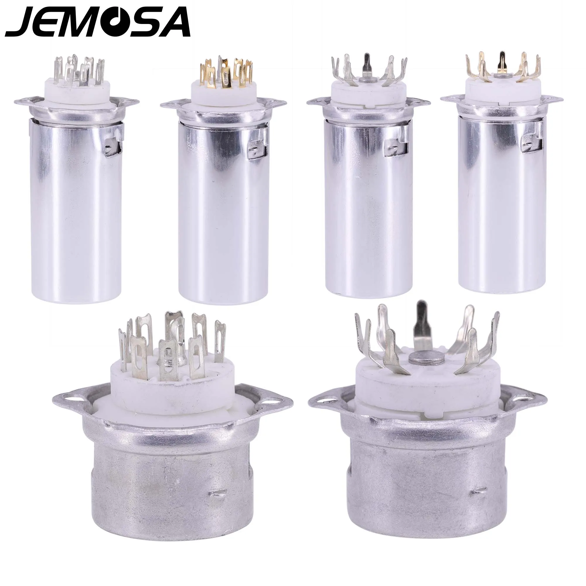 10PCS 9Pin Tube Socket Ceramic With Aluminum Shield GZC9-F-B-55 For 12AX7 12AU7 ECC83 ECC82 EL84 6922 Vacuum Tube Amplifier DIY