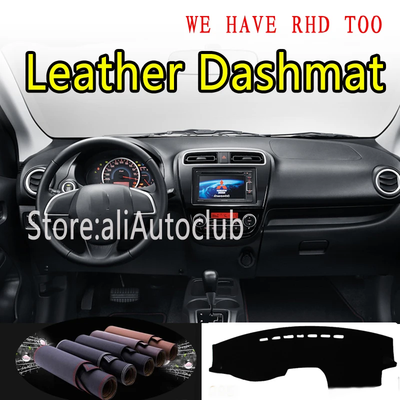 For Mitsubishi Mirage G4 Attrage space star 2012-2020 Leather Dashmat Dashboard Cover Dash Mat Carpet Car Styling  accessories