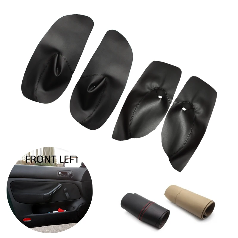 For VW Golf 4 MK4 Jetta 1998 - 2005 Manual Control Window 4pcs Car Door Handle Armrest Panel Microfiber Leather Cover Decor