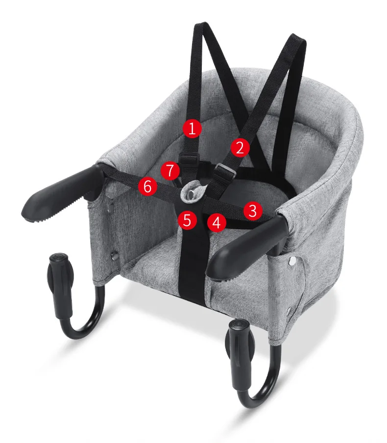 Hook on High Chair Portable Baby Highchair Foldable Travel Highchair Clips to Dining Table,Kids Feeding Chair with Safety Belt