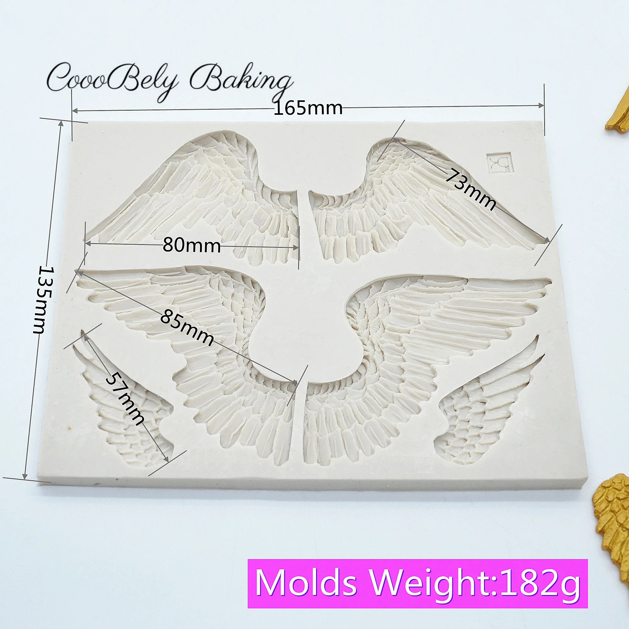 3D Angel Wings Silicone Mold Border Wing Fondant Cake Decorating Cookie Baking Christmas Candy Chocolate Gumpaste Moulds FM1924