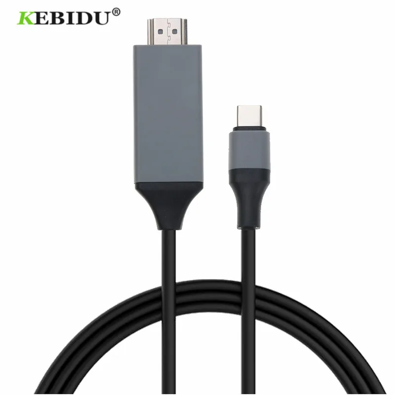 KEBIDU 2m Type-C USB-C-HDMI 호환 HDTV 4K @ 30Hz 케이블 Samsung Galaxy Note 8 9 S10 + Plus USB C HDMI-com' 케이블