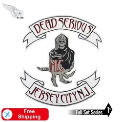 Dead Serious Jersey City Full Set Iron on Patches for Cloth Embroidered 3D Motorcycle Rider Jacket Accessories Handmade DIY Cute