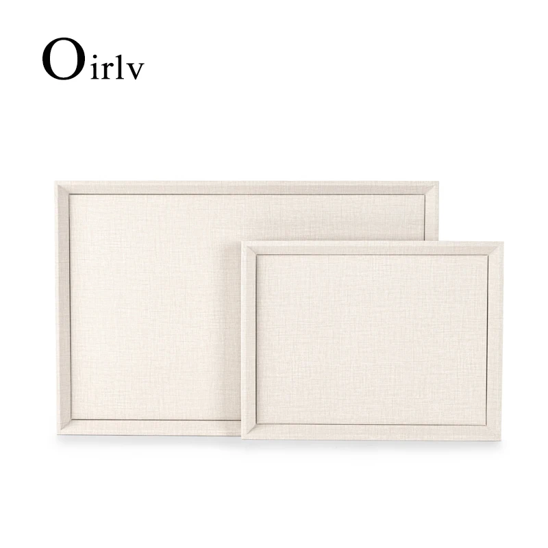 Oirlv Newly White PU Leather Pendant Display Trays Jewelry Organizer Pallet for Shop Cabinet Ring Bracelet Gift Earring Holder