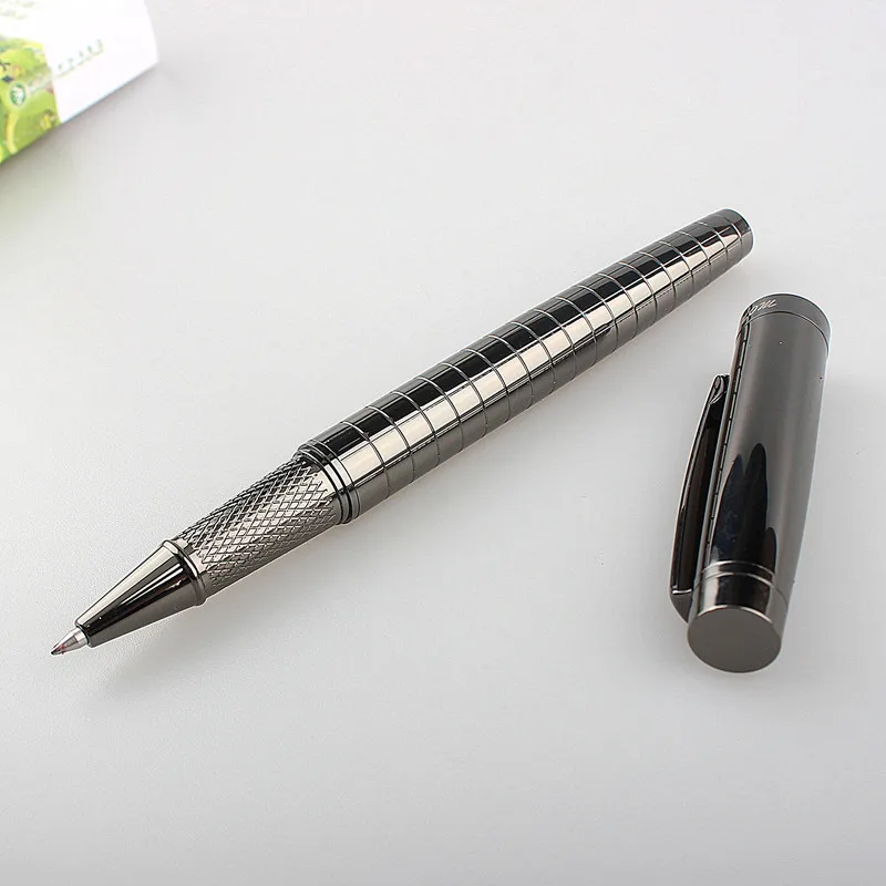 Luxury Metal Gray Cross Line Business Office 0.5mm Nib Rollerball Pen New High Quality School Supplies Stationery