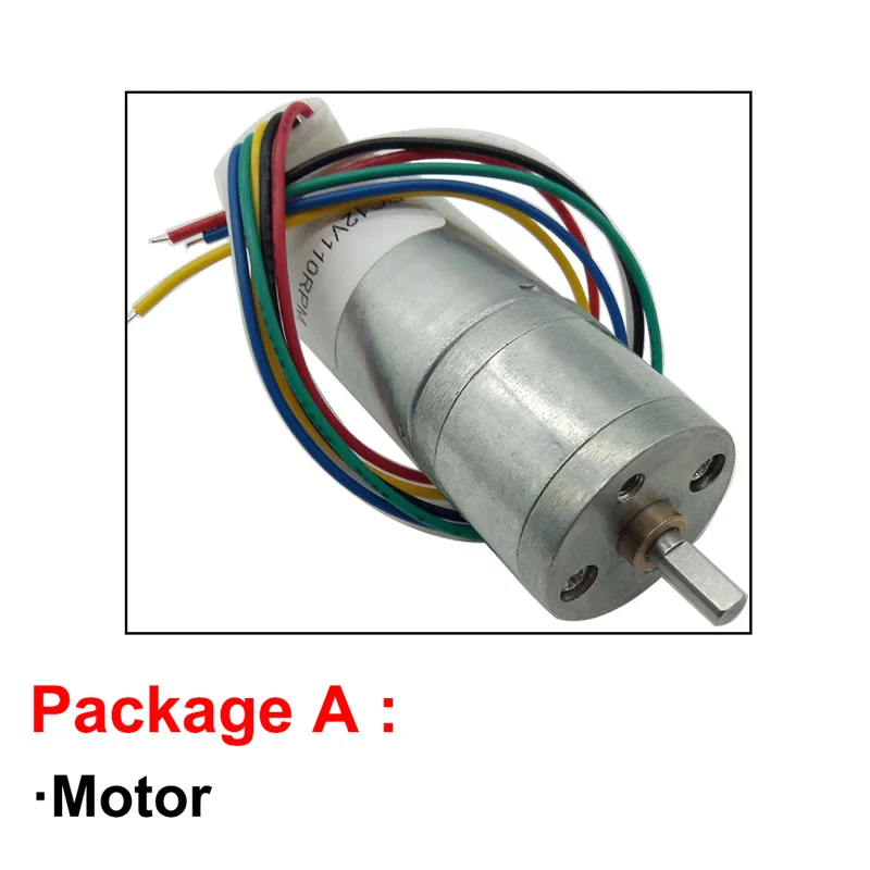 JGA25-370 DC Gear Motor Encoder 6V 12V 24V Reducer Speed 16-1360RPM Forward Forward Hall Coding Moter Wheel Hub Motor Kit Robot