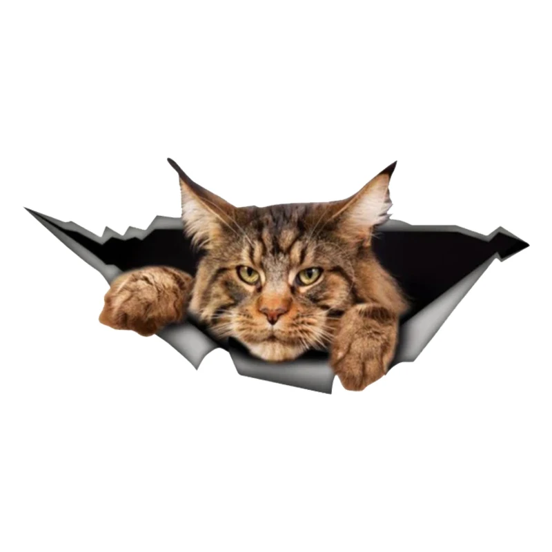 

S50007# 13CM/17CM Personality PVC Decal Maine Coon 3D Pet Animal Motorcycle Car Sticker on Motorcycle Laptop Decorative