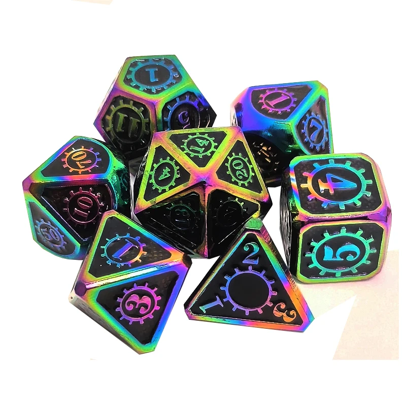 Many metal dice DND Dice Set for Dungeons and Dragons(D&D) Pathfinder Role Playing Games Polyhedral & RPG 7 times