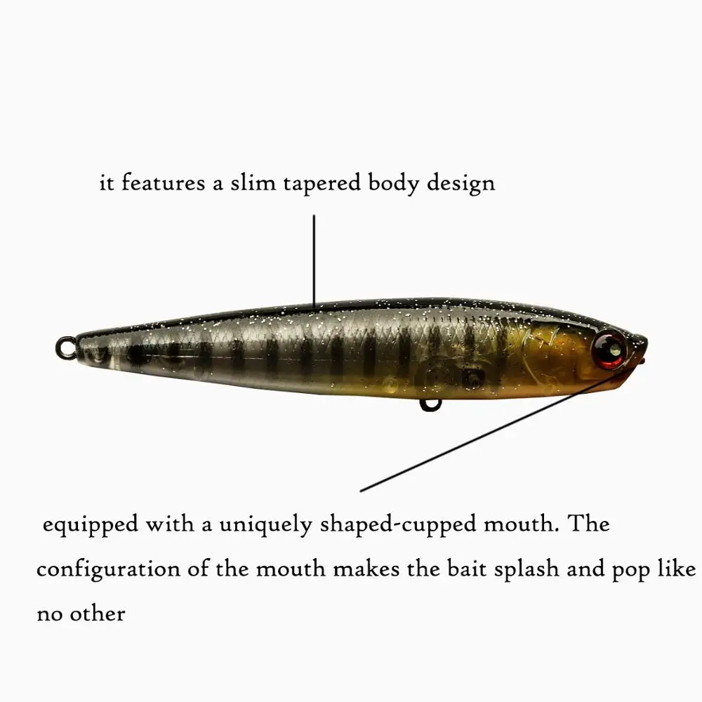 BassLegend Gunfish Topwater Surface Stick Bait Floating Pencil Popper Stickbait Walker Wobbler Walk The Dog WTD 95f 115f