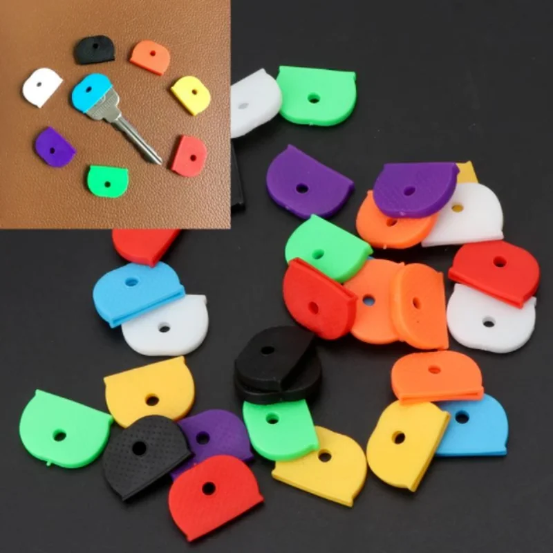 10Pcs Key cover Tags Label ID Silicone Coding Color Key Identifier Cover 8 Colors Upgraded Silicone Very Soft Healthy Beautiful