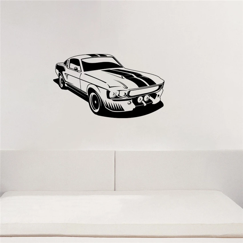 Large Size Car Wall Sticker Mustang Shelby Muscle Car Wall Art Sticker Decal Quote Decals Living Room Home Decoration Decor Mur