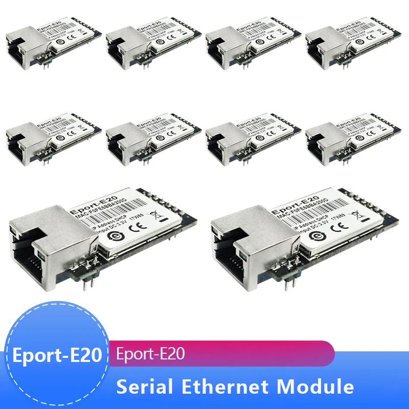 10PCS HF Eport-E20 Network Server Port FreeRTOS TTL Serial to Ethernet Embedded Module DHCP 3.3V TCP IP Telnet Wifi module