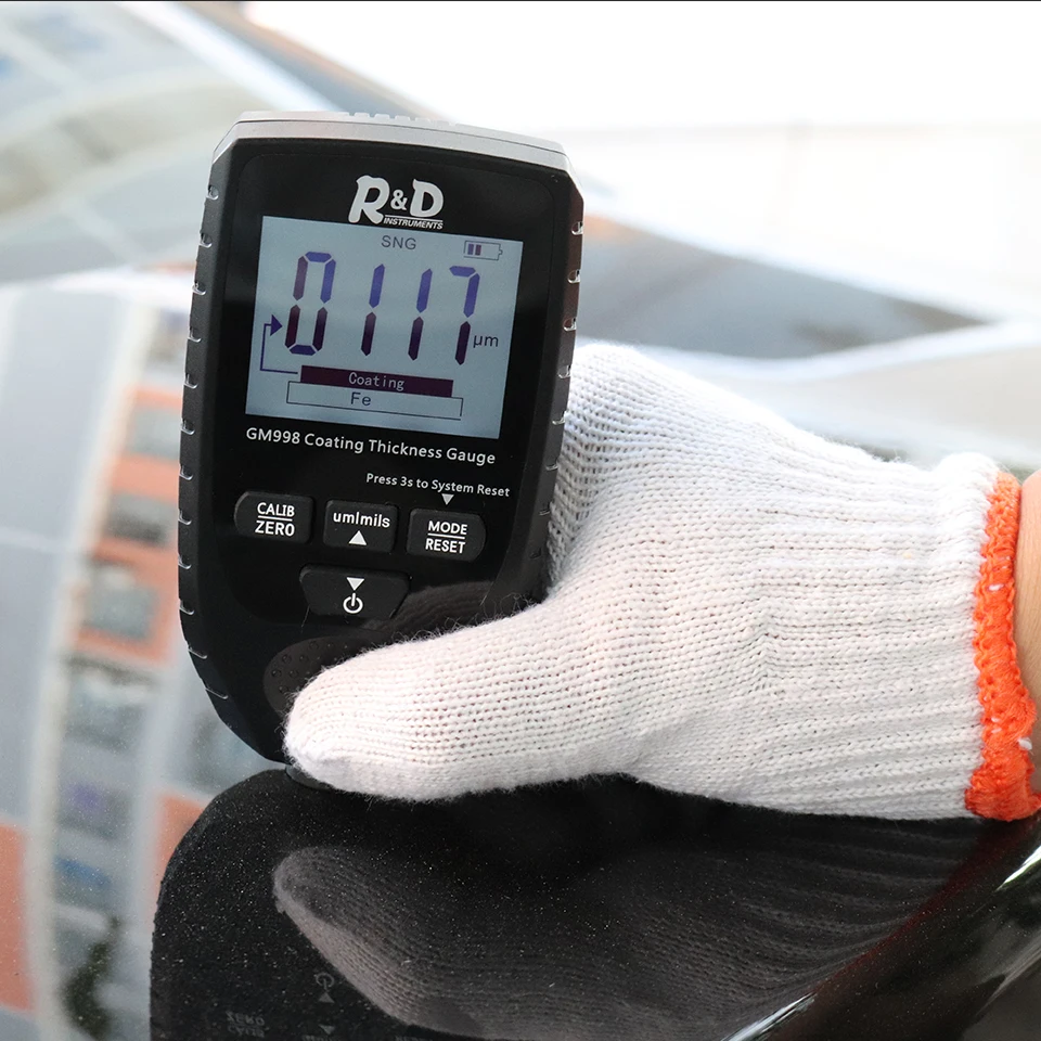 ใหม่ Full สีดำ GM998รถเครื่องเคลือบสี Electroplate โลหะเคลือบความหนา Tester Meter 0-1500um Fe & NFe Probe