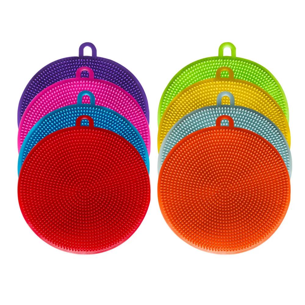 1PCS  Silicone Cleaning Brushes Soft Silicone Scouring Pad Washing Sponge Dish Bowl Pot Cleaner Washing Tool Kitchen Accessories