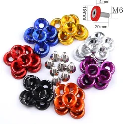 50Bag M6 JDM Car Modified Hex Fasteners Fender Washer Bumper Engine Concave Screws Bolts Black Red Blue Purple Chrome Each 10Bag