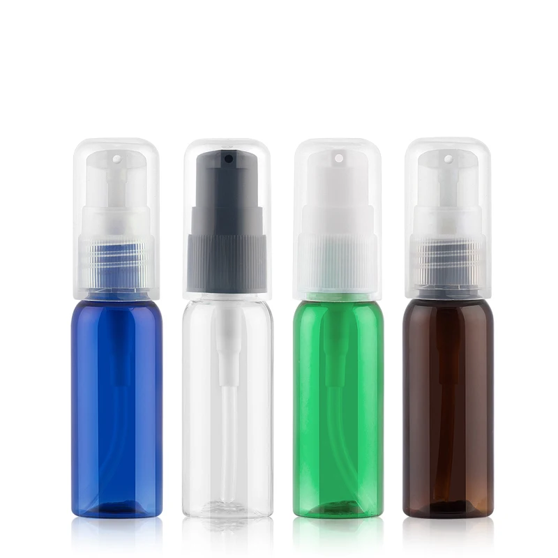 48pcs/lot 20ml Lotion Bottle Empty PET Bottle Sub-bottling Cosmetic Sample With Pump Makeup Vials Amber Travel Bottles