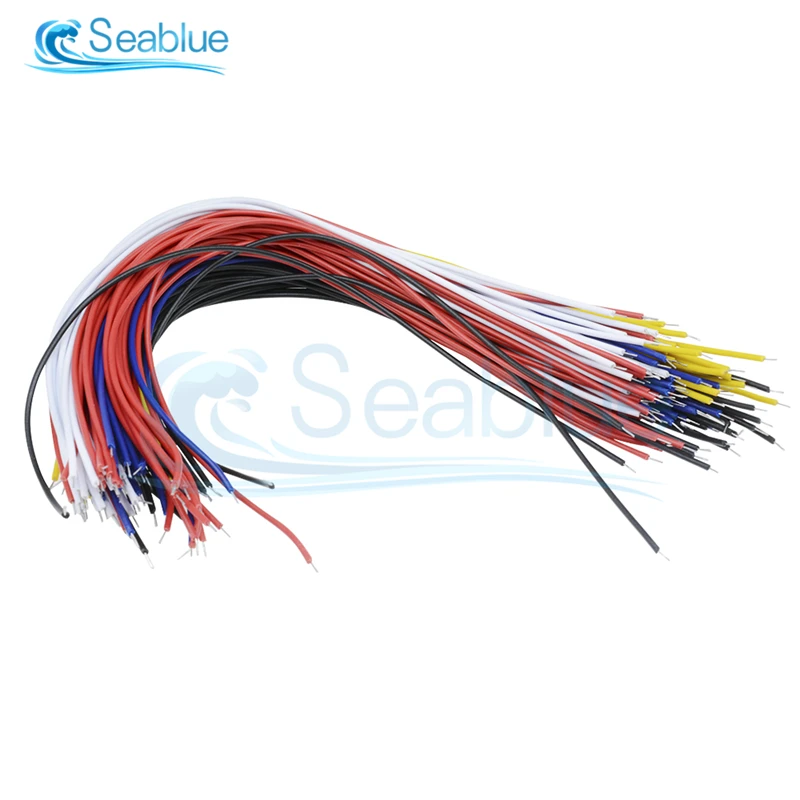 100Pcs Double Head PCB Solder Cable 20CM 26AWG Breadboard Fly Jumper Wire Cable Tin Conductor 5 Color