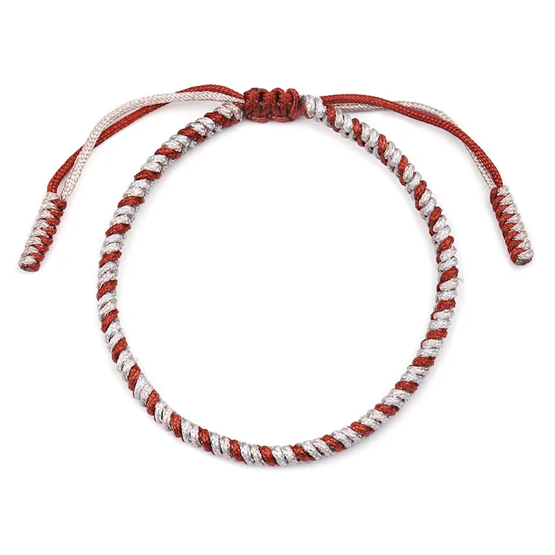 Tibetan Buddhist Handbraided Knots Blessed Lucky Bracelet For Man Women Rope Bangle Original Buddhism Handmade Jewelry
