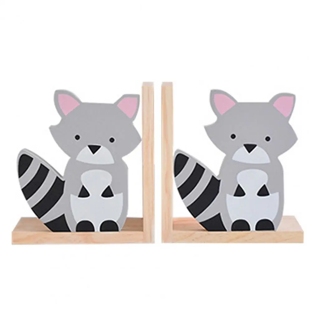 Bookends Book Storage Space-Saving ไม้ Decor ตกแต่งปฏิบัติ Bookshelf Decor ชั้นวางหนังสือ