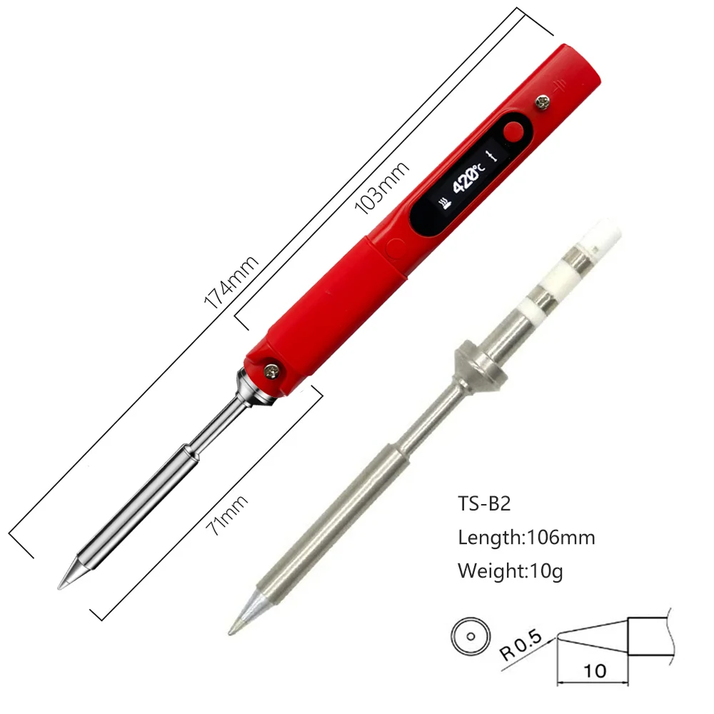 Imagem -04 - Ferro de Solda Inteligente Portátil Inteligente com tipo c para Usb-c Silicone Cabo de Carregamento Pinecil-bb2 Bc2 ku c1 Pine64-mini