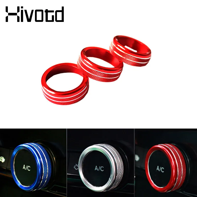 Hivotd Car Air Conditioning Switch Knob Cover Ring Frame Control Trim Sticker Accessories For Honda Fit GR9 Jazz Crosstar 2021