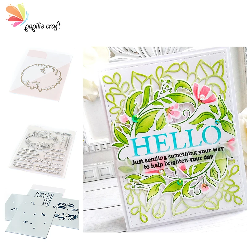 2021 New Arrival Flower Cutting Dies And Stamps And Stencil  Scrapbook Diary Friendly Garden Hot Foil Embossing Template Card