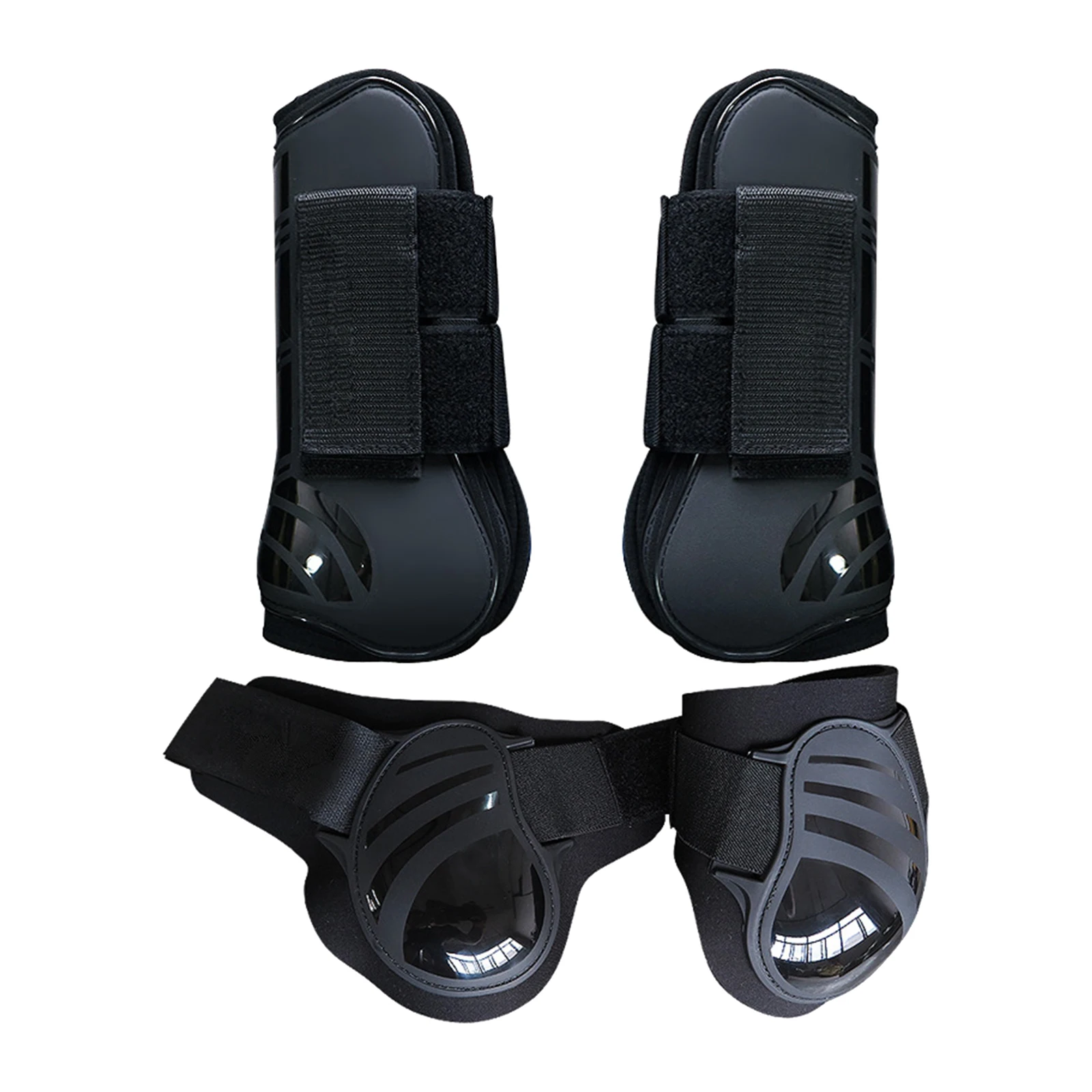 2Pair Horse Tendon and Fetlock Boots Equestrian Sports Jumping Front Hind Leg Protection Boots Lightweight Horse Protective Gear