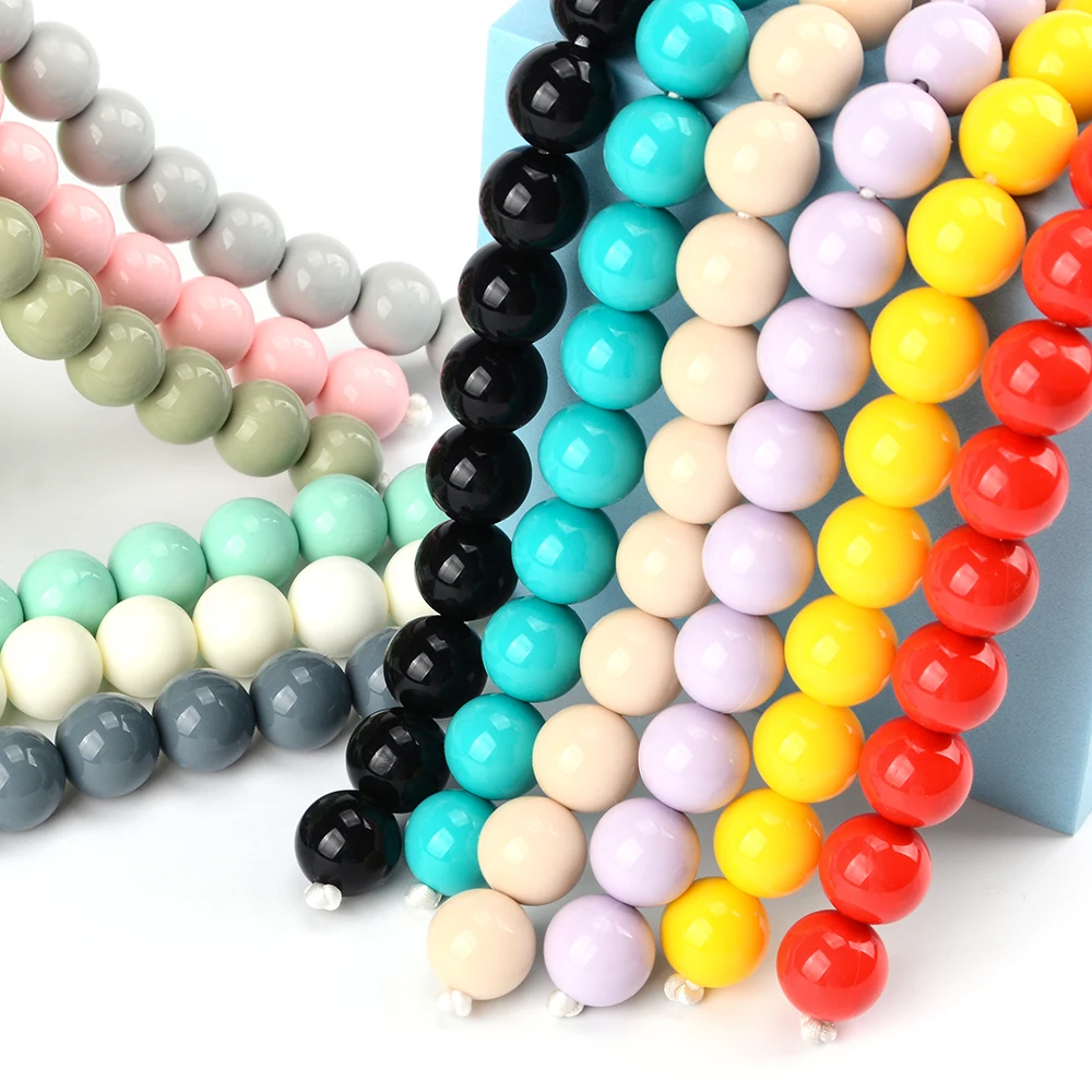 Lofca 15mm 20pcs Liquid Silicone Beads Anti-static Silicone Beads Teethers DIY Liquid silicon Bright Safer BPA Free Food Grade